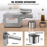 Electric Oil Press Machine, 700W Stainless Steel Oil Extractor Machine, 140℃ / 284℉ Constant Temperature, Hot Press Oil Expeller for Pressing Peanuts, Sesame Seeds, Rapeseed, Tea Seeds